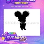 Free Curly Afro Puffs Free Toddler Silhouette Black Free SVG - Instant Download