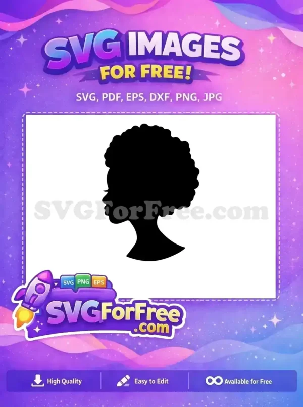 Free Black Woman Silhouette Free Natural Hair Afro Portrait Free SVG