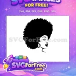 Free Natural Hair Afro Free Earrings Woman Portrait Free SVG - Instant Download