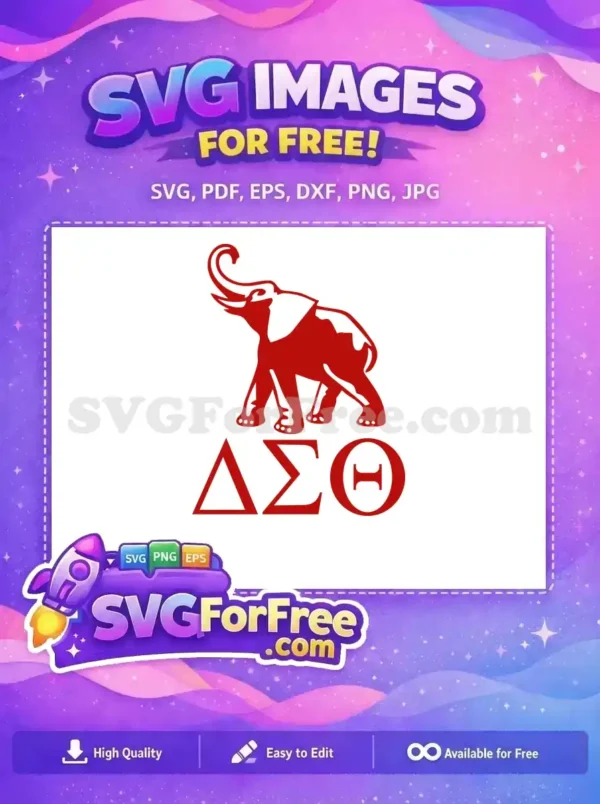 Free Red Elephant Trunk Up Free Delta Sigma Theta Free SVG