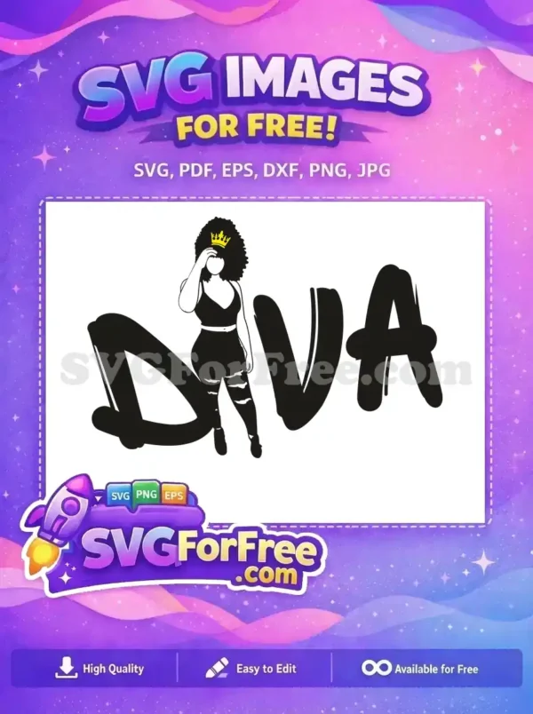 Free Afro Diva Crown Free Ripped Jeans Diva Free SVG 2