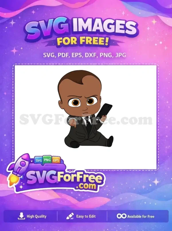 Free Boss Baby Angry Free Phone Black Suit Movie Free SVG