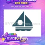 Free Sailboat Silhouette Free Nautical Waves Simple Free SVG - Instant Download