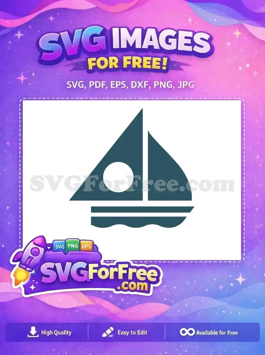 Free Sailboat Silhouette Free Nautical Waves Simple Free SVG