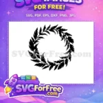 Free Black Leafy Wreath Free Delicate Fern Circle New Silhouette Free SVG - Instant Download