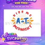 Free Red Kiss Me Free Midnight Blue Hearts New Year Free SVG - Instant Download
