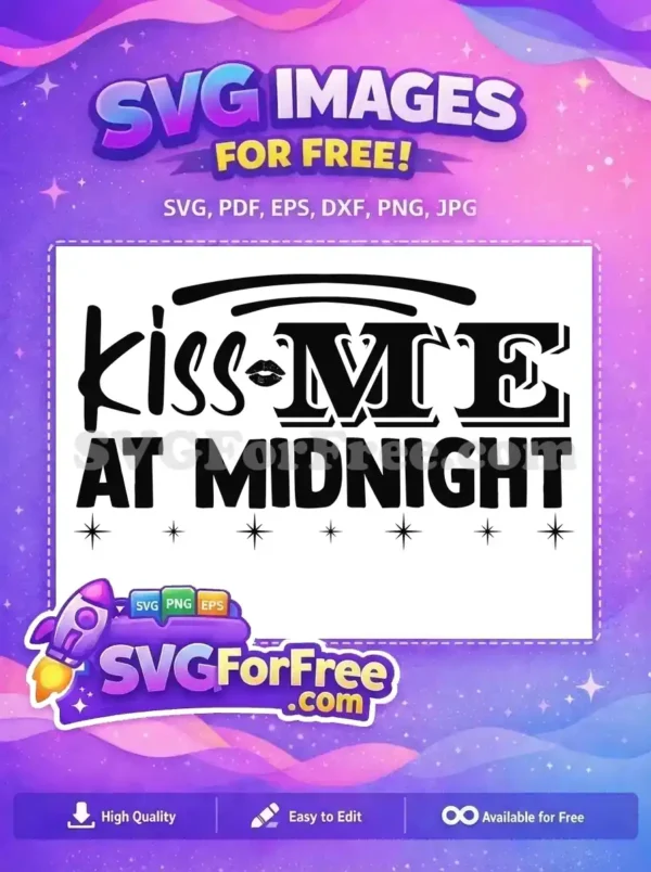 Free Kiss Me Lips Free Midnight Stars New Year Free SVG