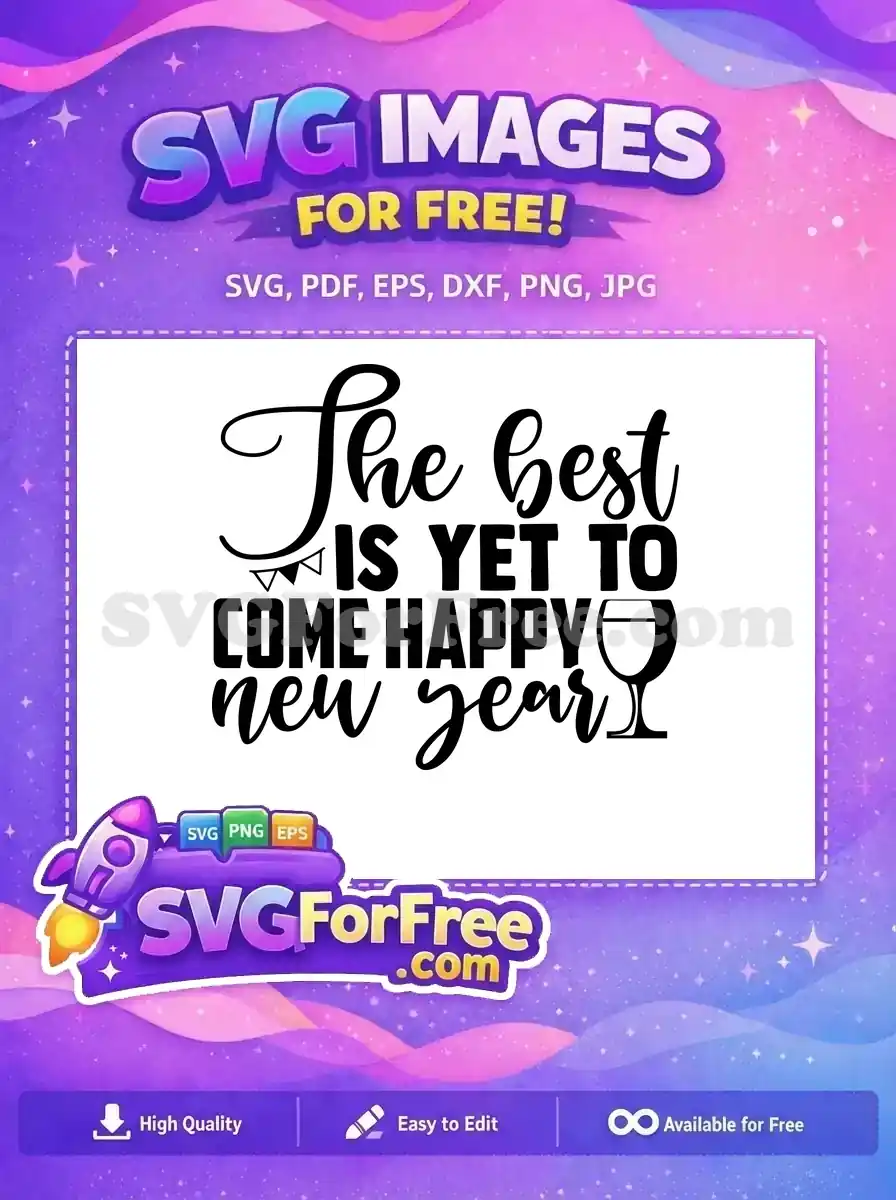 Free Script Font Free Wine Glass New Year Free SVG
