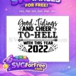 Free Good Tidings Free Cheer New Year Quotes Free SVG - Instant Download