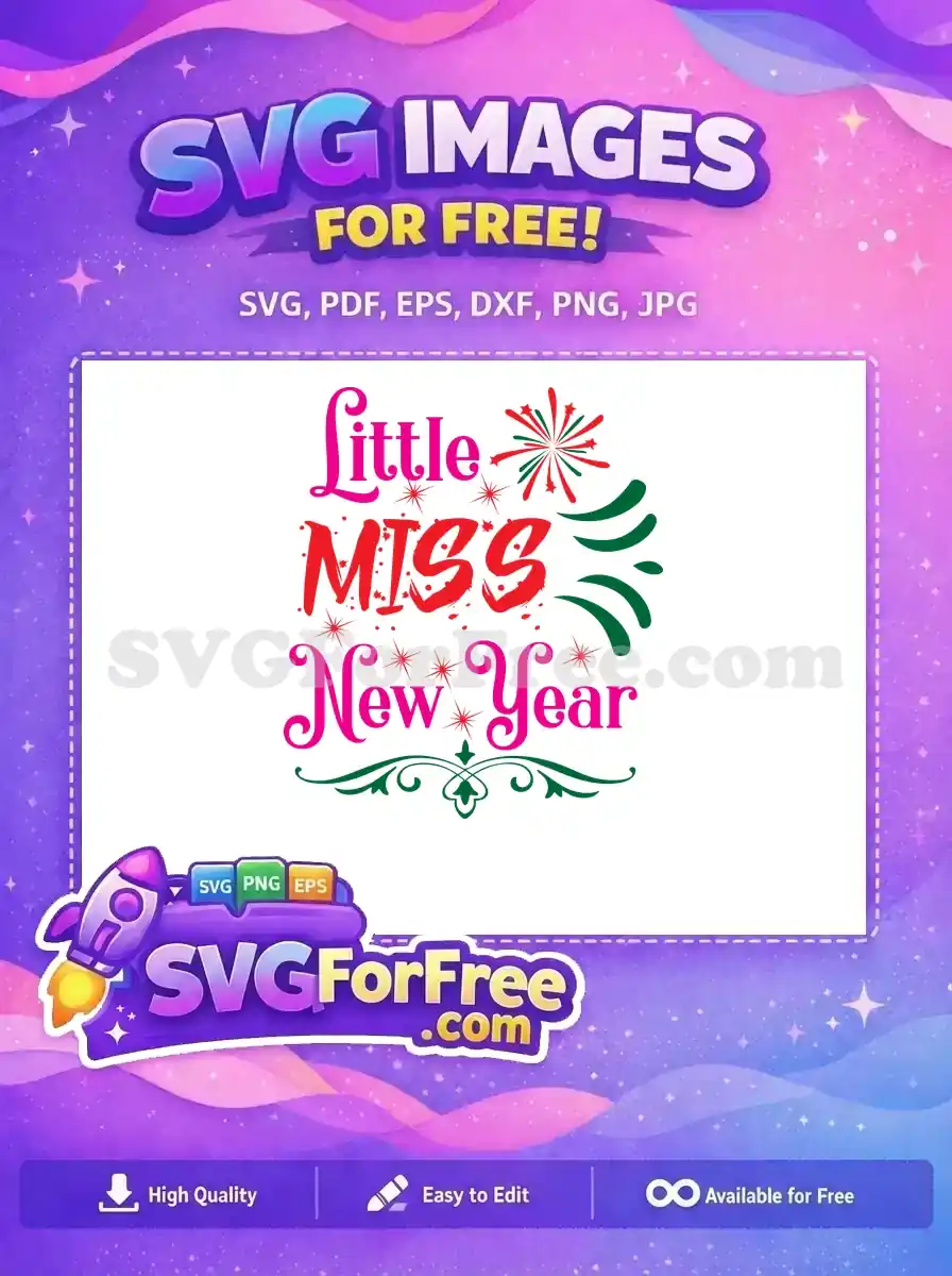 Free Pink Little Miss Free Red Splatter New Year Free SVG