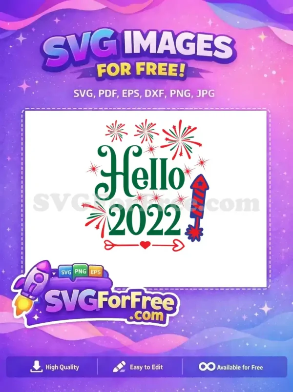 Free Green Hello Free Sparklers New Year Quotes Free SVG