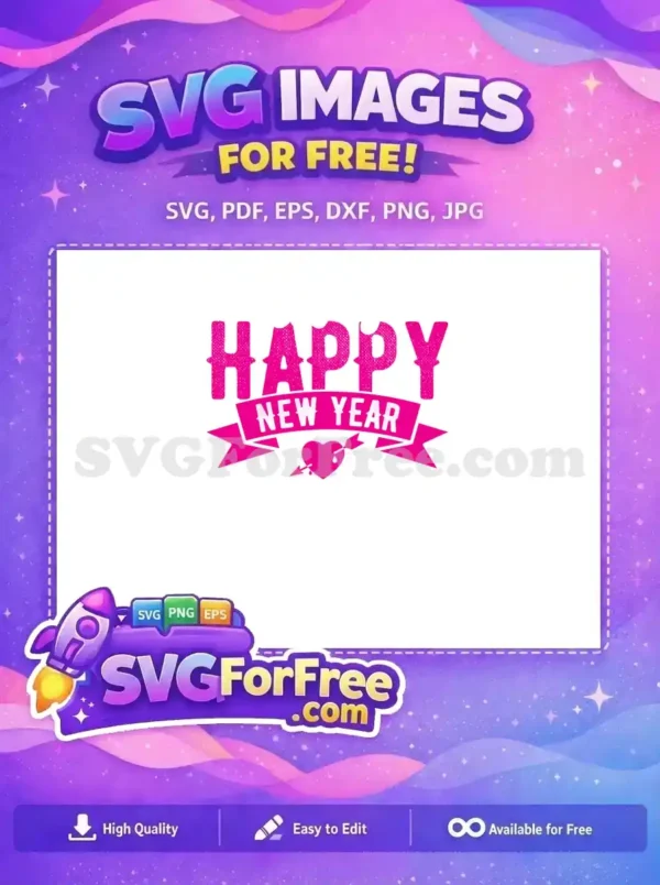 Free Cheers Script Free Pink Happy New Year 2023 Free SVG
