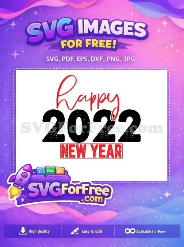 Free Red Happy Free 2022 New Year Free SVG Free Red Happy Free 2022 New Year Free SVG