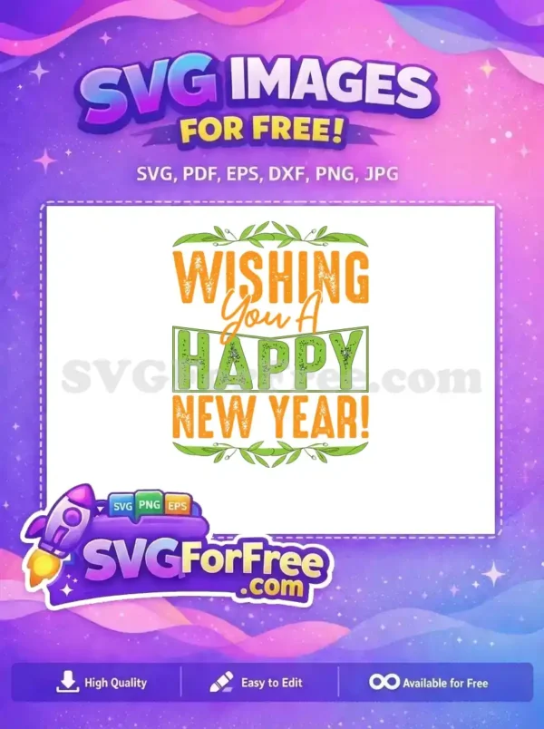 Free Orange Wishing Free Green Happy New Year Free SVG