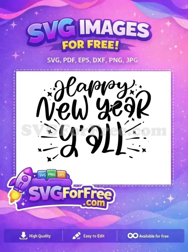 Free Sparkly Celebration Free Festive New Year Quotes Free SVG 1
