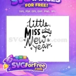 Free Hearts Crown Free Little Miss New Year Free SVG - Instant Download
