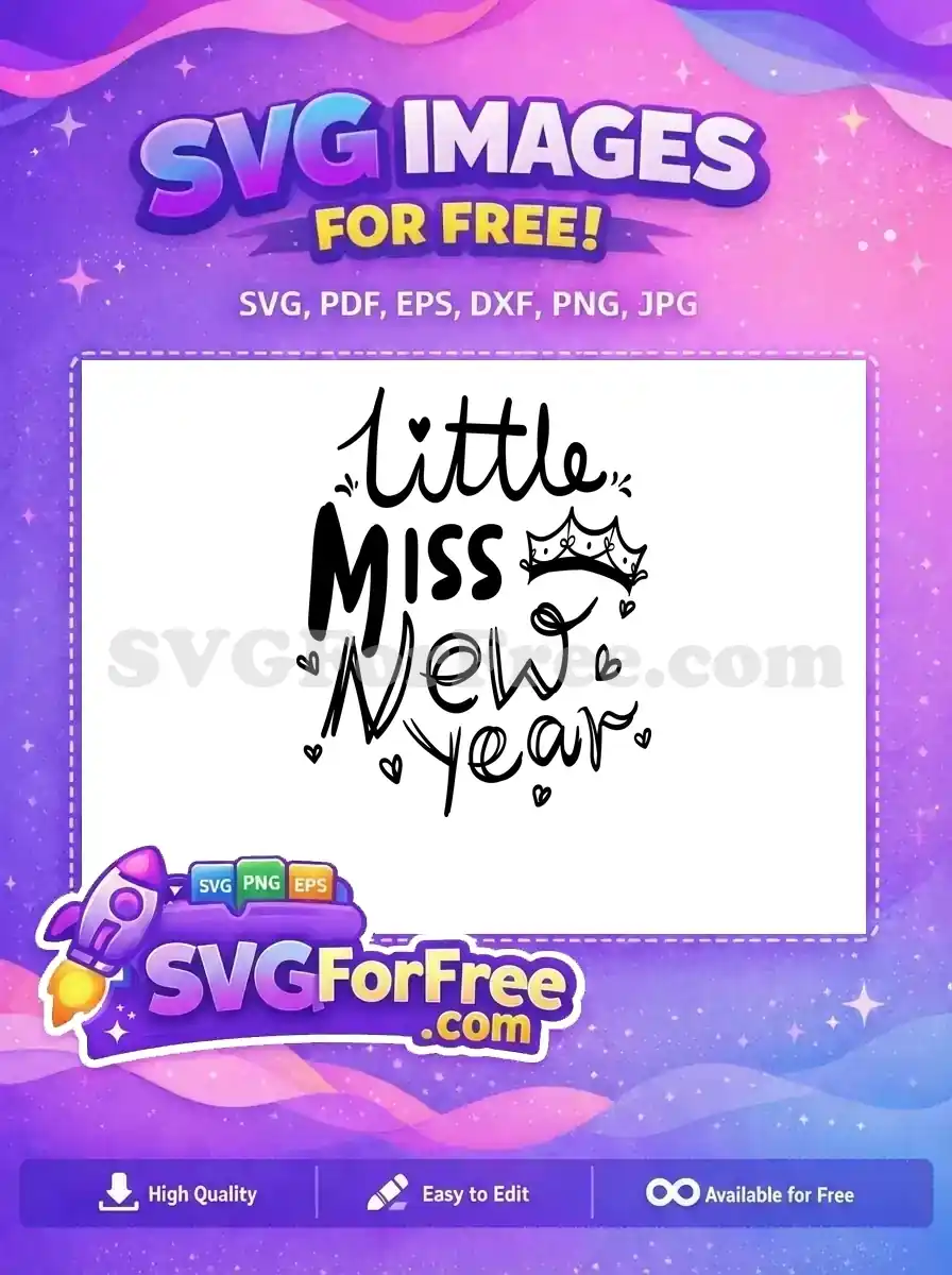Free Hearts Crown Free Little Miss New Year Free SVG
