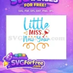 Free Blue Little Miss Free Stars Wine New Year Free SVG - Instant Download
