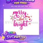 Free Pink Merry Free Bright Red Heart New Year Free SVG - Instant Download