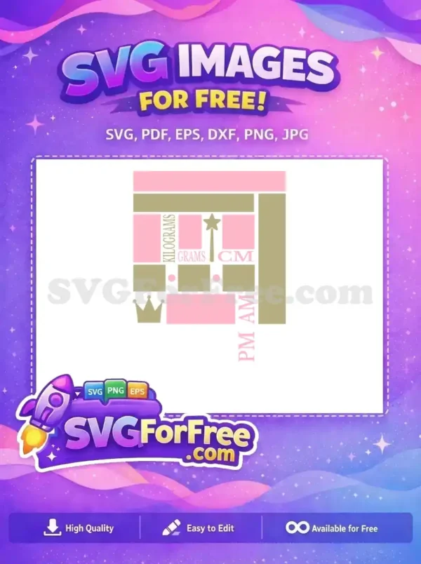 Free Pink Crown Free Newborn Stats Gold Wand Free SVG