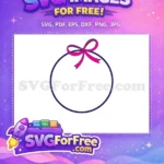 Free Pink Ribbon Free Newborn Round Frame Decoration Free SVG - Instant Download