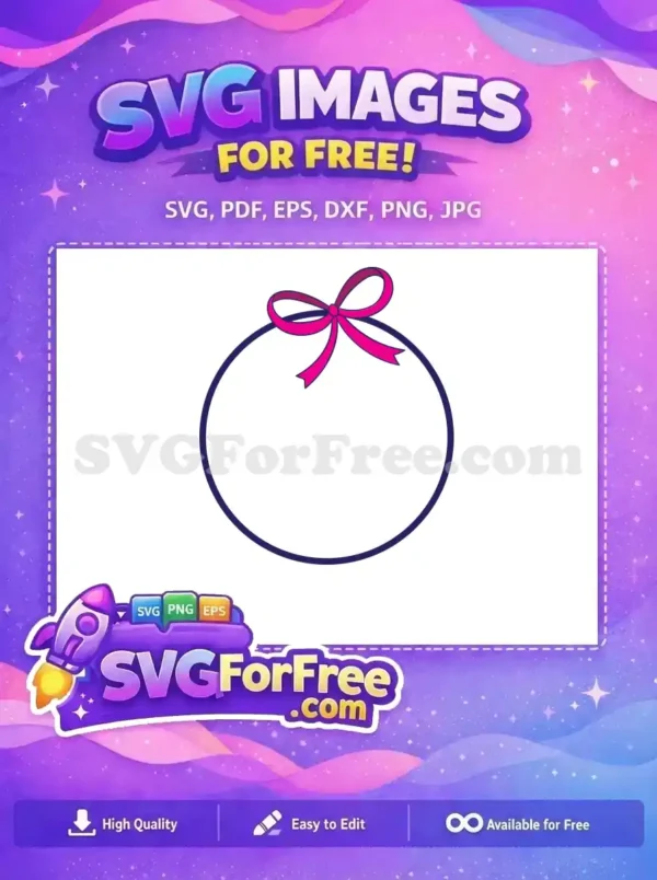 Free Pink Ribbon Free Newborn Round Frame Decoration Free SVG