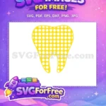 Free Yellow Polka Dot Free Tooth Newborn Free SVG - Instant Download