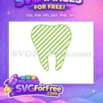 Free Striped Green Tooth Free Newborn Silhouette Free SVG - Instant Download