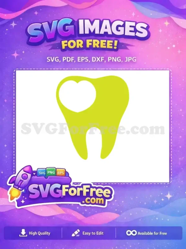 Free Smiling Tooth Free Heart Detail Dental Free SVG