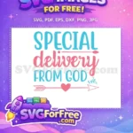 Free Special Delivery Free Pink Heart Newborn Free SVG - Instant Download