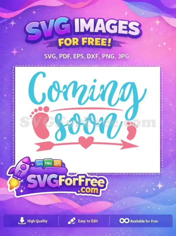 Free Turquoise Coming Soon Free Pink Footprints Newborn Free SVG