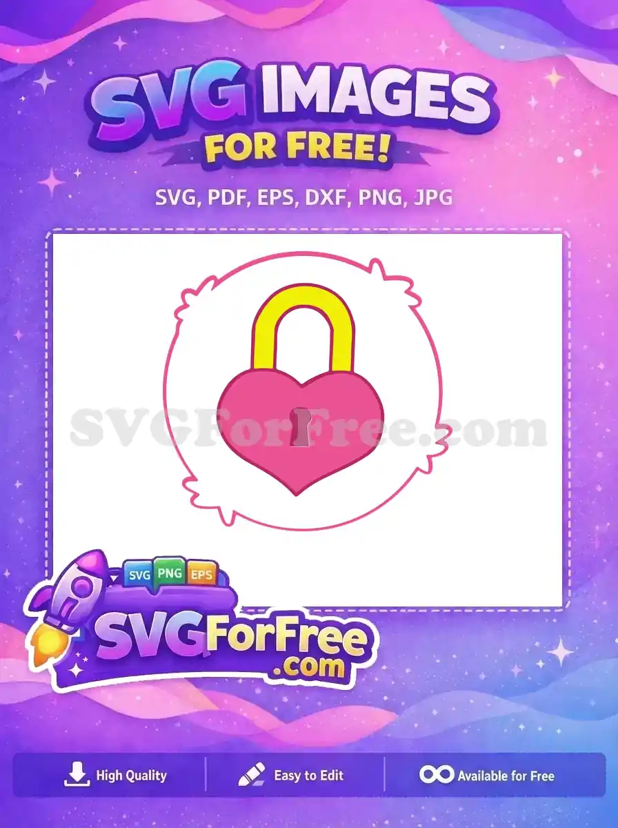 Free Pink Heart Lock Free Yellow Handle CareBears Free SVG