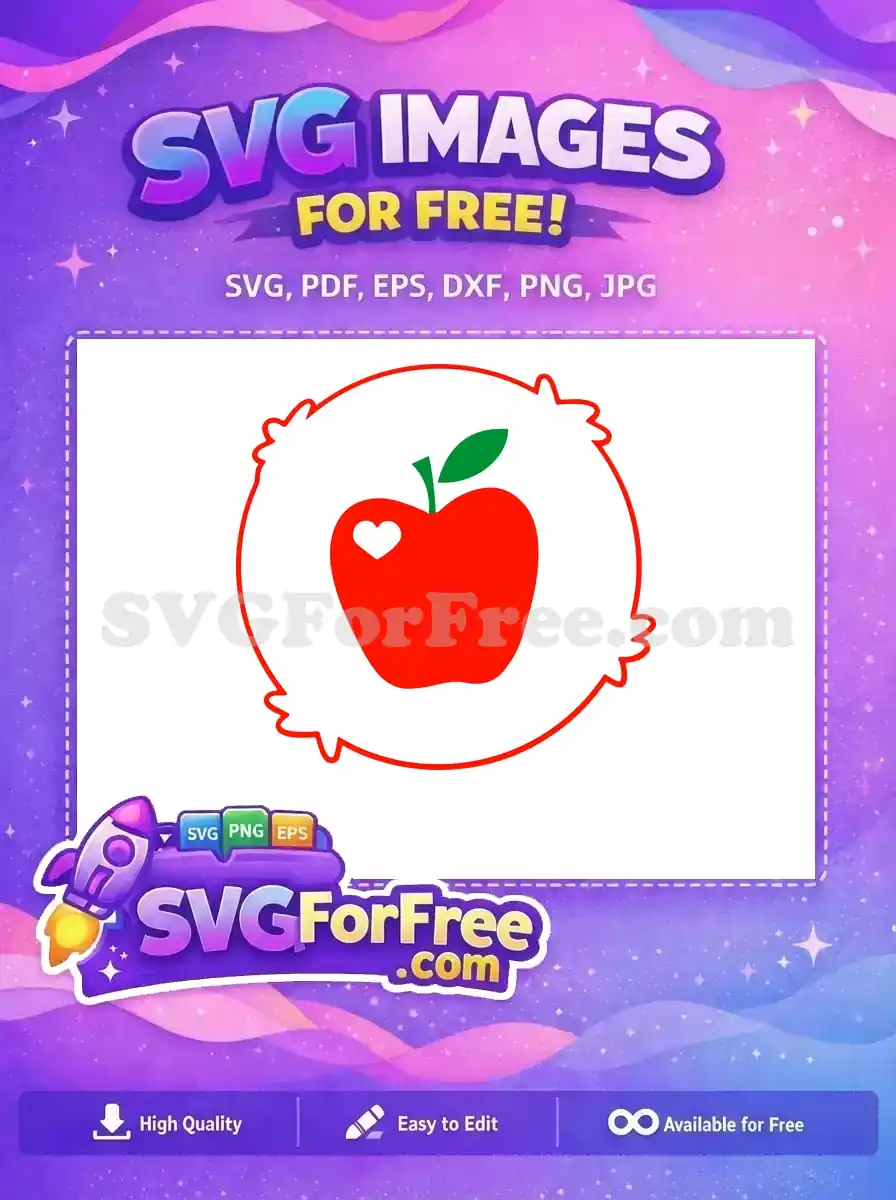Free Red Apple Heart Free Care Bears Free SVG