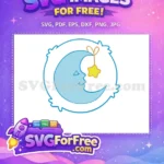 Free Sleeping Moon Free Yellow Star Newborn Free SVG - Instant Download