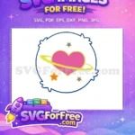 Free Pink Heart Planet Free Newborn SVG Cut File Free SVG - Instant Download