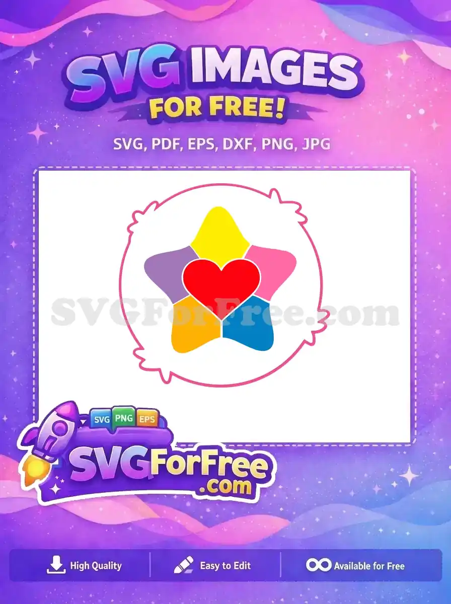 Free Colorful Star Free Red Heart Care Bears Free SVG