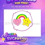 Free Smiling Heart Free Yellow Star CareBears Free SVG - Instant Download