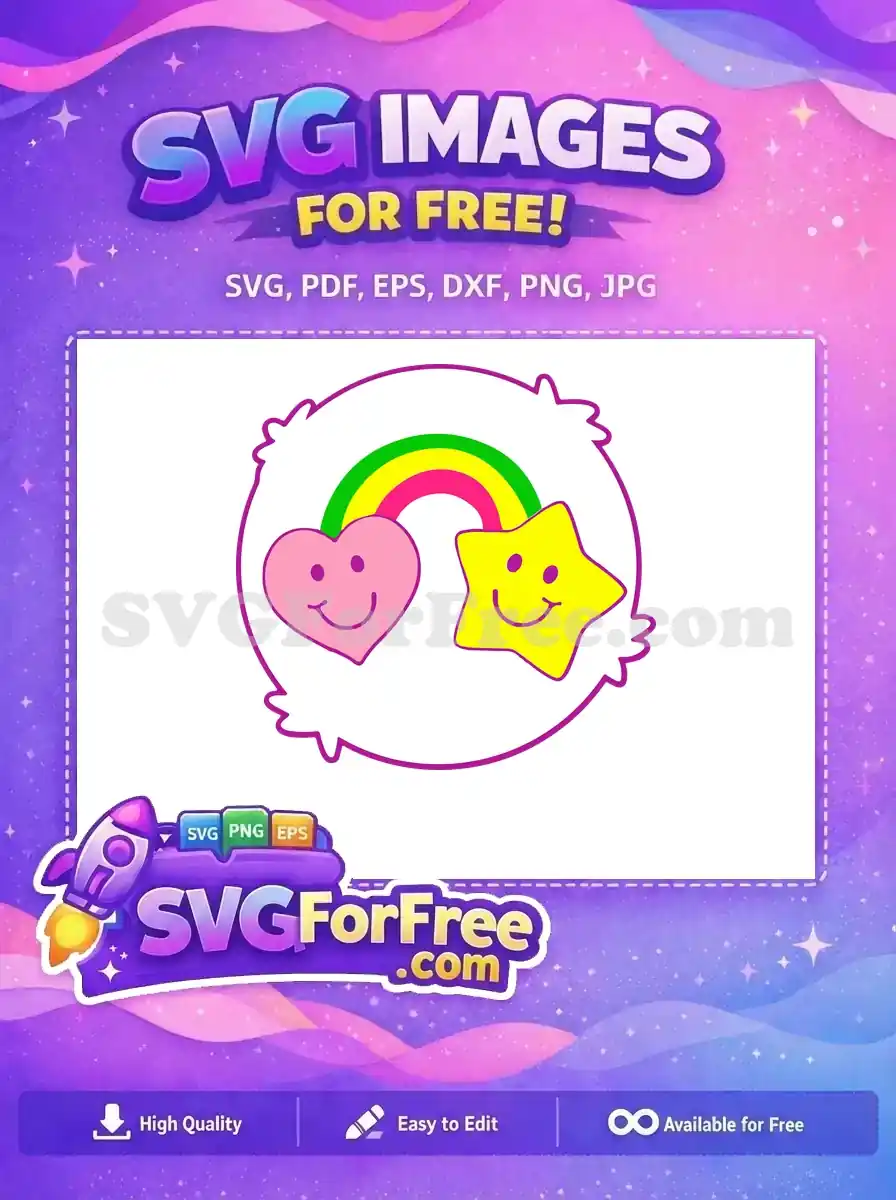 Free Smiling Heart Free Yellow Star CareBears Free SVG