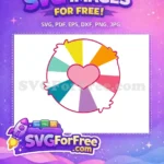 Free Colorful Slices Free Pink Heart Newborn Free SVG - Instant Download