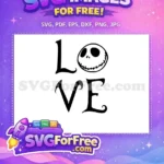Free Jack Skellington Face Free Love Design Nightmare Before Christmas Free SVG - Instant Download