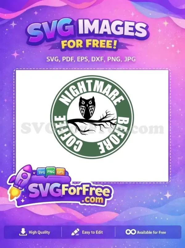 Free Spooky Owl Free Coffee Nightmare Before Christmas Free SVG