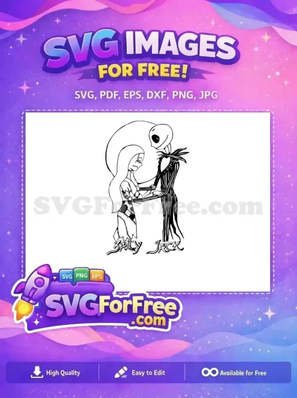 Free Jack Skellington Free Sally Nightmare Before Christmas Free SVG 2 Free Jack Skellington Free Sally Nightmare Before Christmas Free SVG 2