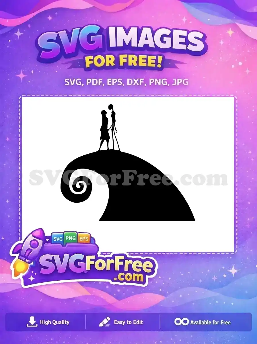 Free Jack and Sally Free Hilltop Scene Nightmare Free SVG