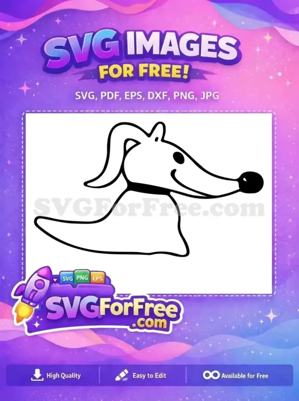 Free Zero Dog Free Simple Collar Nightmare Before Christmas Free SVG