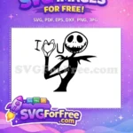 Free Jack Skellington Heart Free I Love You Nightmare Free SVG - Instant Download