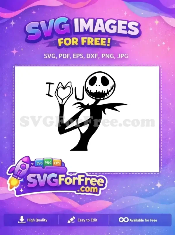 Free Jack Skellington Heart Free I Love You Nightmare Free SVG Free Jack Skellington Heart Free I Love You Nightmare Free SVG