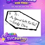 Free Sandy Claws Gift Tag Free Nightmare Before Christmas Free SVG - Instant Download