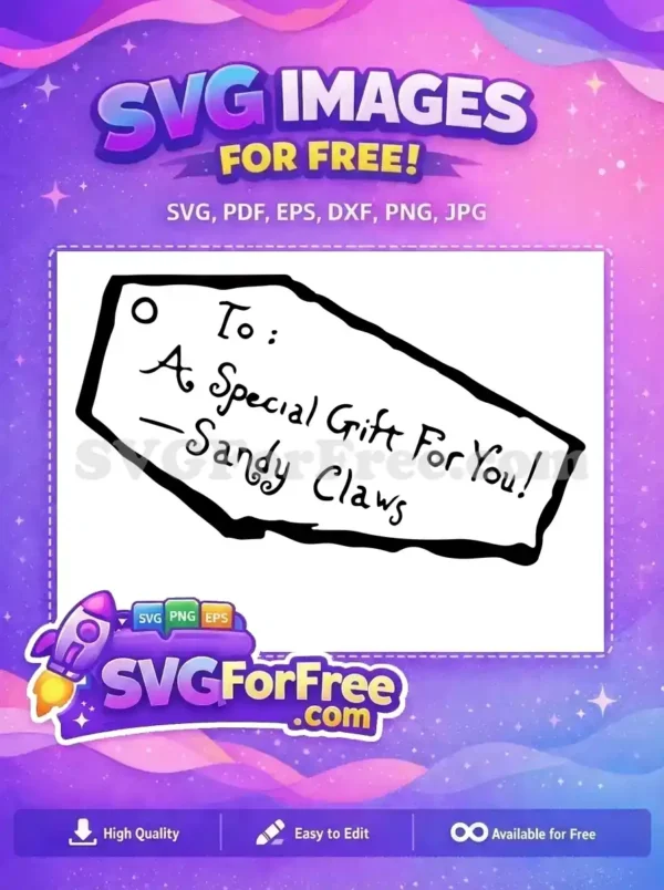 Free Sandy Claws Gift Tag Free Nightmare Before Christmas Free SVG Free Sandy Claws Gift Tag Free Nightmare Before Christmas Free SVG