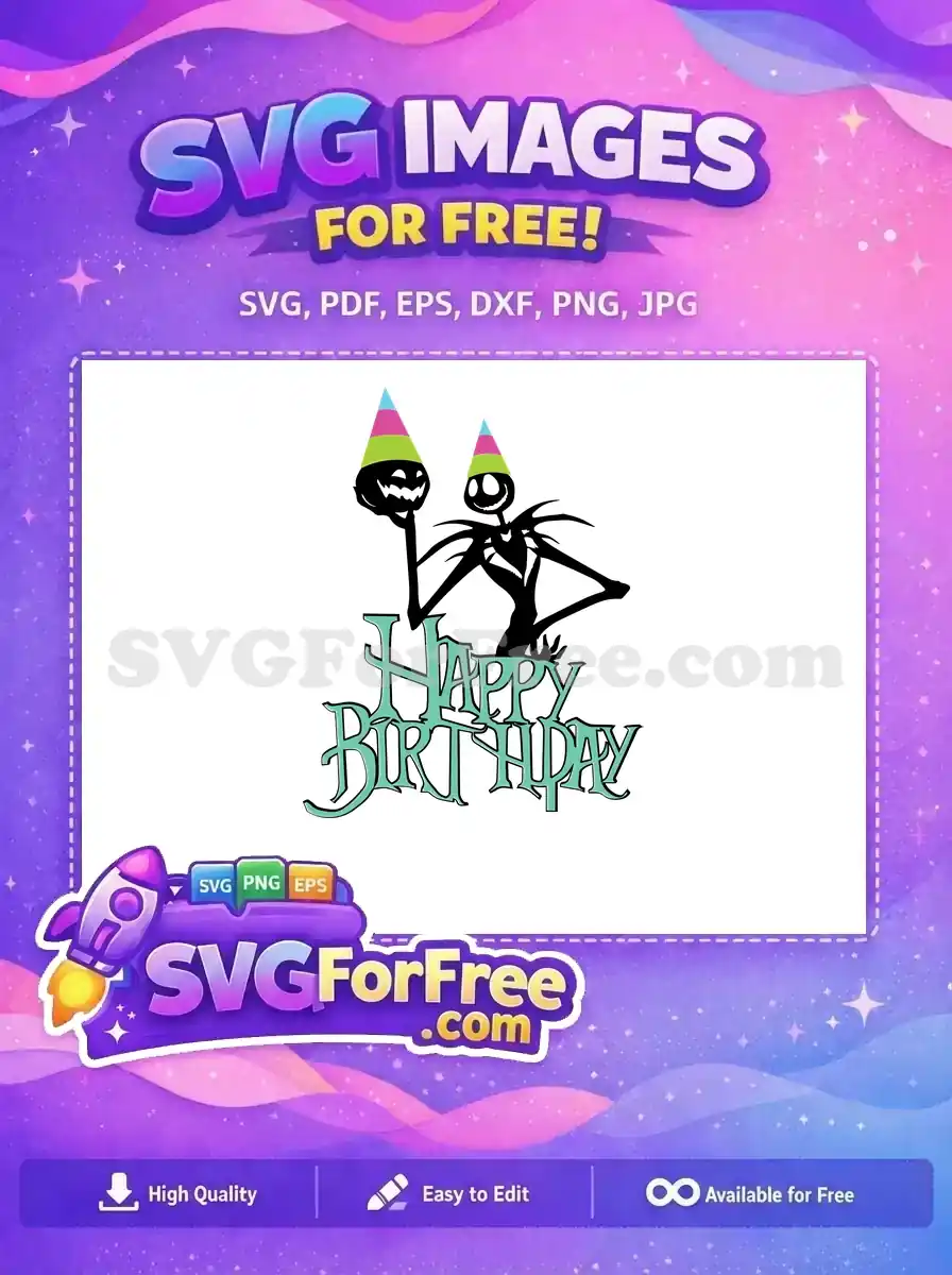 Free Jack Skellington Party Free Colorful Hats Nightmare Before Christmas Free SVG