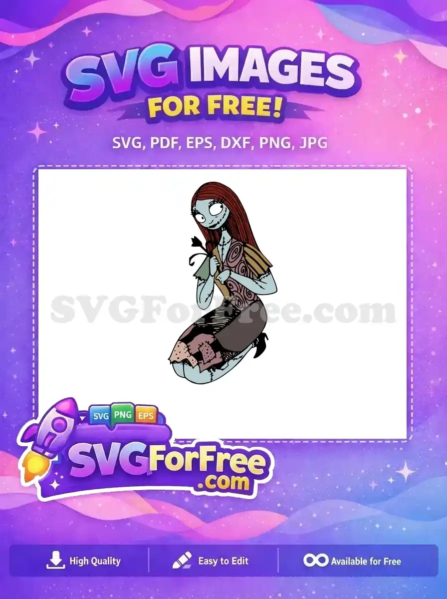 Free Sally Red Hair Free Flower Nightmare Before Christmas Free SVG